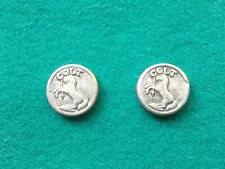 Pair of Original Vintage Pre-War 1/2” Silver Colt Grip Medallions