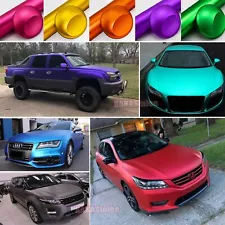 Stretch Car Satin Matte Chrome Metallic Vinyl Wrap Sticker Decal Strip Decors US