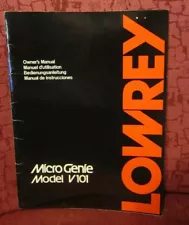 Lowrey Micro Genie Model V101 Organ Manual Keyboard Guides 1975