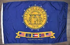 2x RARE Vtg OOP Georgia State Flags 56" x 36"