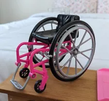 Barbie Pink Wheelchair With Breaks, Pink Ramp