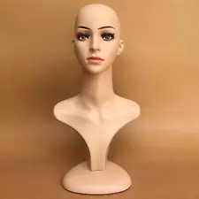 Female Mannequin Head with Shoulder Women Manikin for Hats Necklaces Jewelry