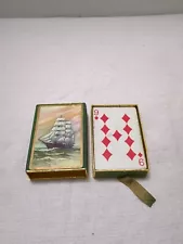 Vintage Pinochle Deck Of Card's. Old Wooden Ship