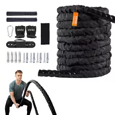 VEVOR Battle Rope 1.5" 30Ft Gym Workout Strength Training Exercise Fitness Rope