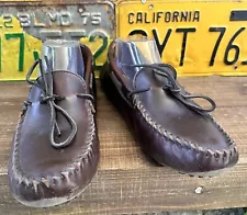 MINNETONKA 798 Loafers Shoes Sz 10.5 Brown Leather Driving Moccasins Men’s