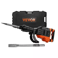 VEVOR Demolition Jack Hammer Concrete Breaker 3500W Electric 2 Chisel Bits Black