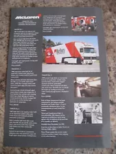 MCLAREN FOR SALE 4 RACING TRANSPORTERS DIFFERING SPEC TRAILERS ADVERT A4 FILE 27