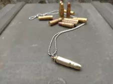 Soviet Tokarev Ammo Bullet Necklace Pendant, Dogtag chain 7,62x25mm PPSH-41 USSR