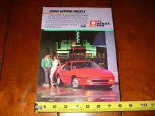 DODGE DAYTONA SHELBY Z ORIGINAL 1987 AD