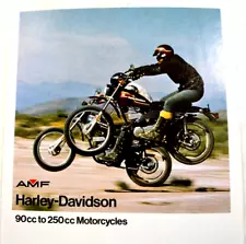 1970s AMF Harley-Davidson 90cc to 250cc Motorcycles Factory Color Sales Brochure