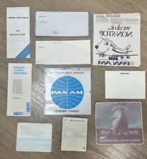 LOT of 27 piece memorabilia PAN AM Vintage paper unused STICKERS AIRLINE plane