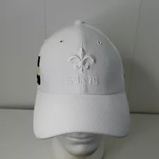 New Orleans Saints All White Logo NFL 39Thirty Stretch Fit S/M Hat Baseball Cap