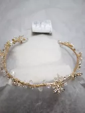 Gold Cristal And Flower Detailing Tiara