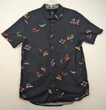 Van's Men's Size Small Betta Fish Print Button Up Shirt Classic Fit