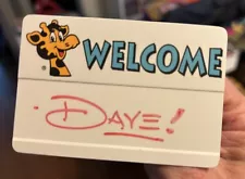 1990s Toys R Us Geoffrey EMPLOYEE NAME BADGE! LOOK!