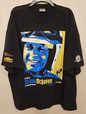 Steve McQueen Car Motorcycle Show Mens 3XL Black T-Shirt