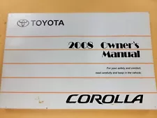 2008 TOYOTA COROLLA OWNERS MANUAL