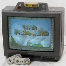 SHARP SF-1 Console System Super Famicom Color TV 21inch 21G-SF1 Tested 317144