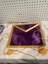 MASONIC KNIGHT MASON APRON #5 Purple Yellow