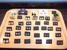 Job lot 37 pairs pierced ear earrings mostly studs