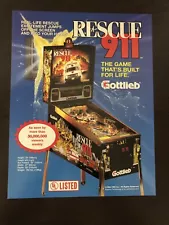 Rescue 911 Pinball Machine Flyer