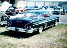 1958 Chevrolet Chevy Impala Black rear classic auto car photo FREE SHIPPING