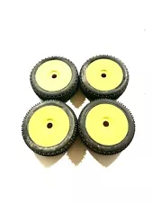 Proline Yellow 17mm Wheels Rims Crime Fighter 9014 Tires 1/8 RC Buggy Set VGC