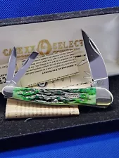 2002 Case XX Select Bermuda Green Bone Seahorse Whittler 6355 JW