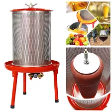 Hydraulic Fruit Wine Apple Press 10.7Gal Stainless Steel for Wine Cider Making