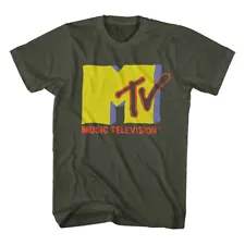 MTV Cartoon Logo Men's T Shirt Basic Ident Music Television Generation