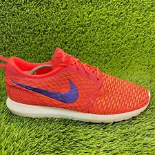 Nike Flyknit Roshe Run Mens Size 12 Red Purple Running Shoes Sneakers 677243-600