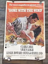 GONE WITH THE WIND (MGM/UNITED ARTISTS, R-1980) 60”x40” HUGE