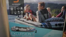 Intex 68325EP Excursion 5-Person Inflatable Boat Set W/ Motor Mount Kit