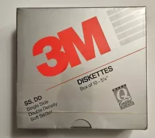 New 3M 5.25 SS/DD Floppy Disks. 10 Single sided 5 1/4 Double Density Diskettes.