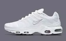 Nike Air Max Plus TN Tuned Triple White Black Cool Grey 604133-139 sz 8.5 Men's