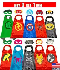 Superhero Capes with Masks Costumes for Kids Boys Girls Dress Up Cartoon Cosplay