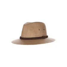 Panama Jack Men's Straw Hat - Vegan Suede Band, 2 1/2" Big Brim, UPF 50+