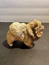 VTG Resin Pomeranian Puppy Dog Textured Figurine Resin