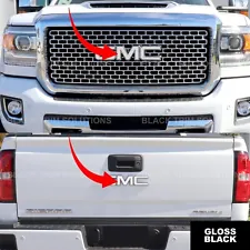 For 2014-2018 Gmc Sierra 1500 White Overlay DECAL x2 for Emblem 2015 2016 2017 (For: 2016 GMC Sierra 1500)