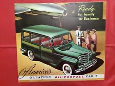 1953 WILLYS MOTORS "WILLYS STATION WAGON" Car Dealer Sales Brochure