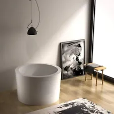 HEATGENE 41" Acrylic Freestanding Bathtub Soaking Tub UPC Certified Easy to Use