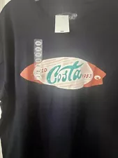 Mens Costa T-Shirt Surfing 1983 Large Surfboard Size L Vintage Retro NWT SALE