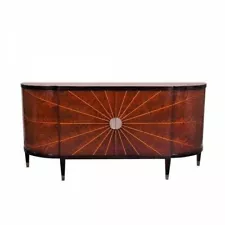 Mahogany Deco Style Buffet with Black Lacquer Top