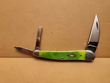 Case XX Seahorse Whittler Lime Green Bone Saw cut Knife