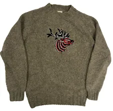 Filson Wool Embroidered Sweater - CHOOSE SIZE - 20205481 Elk Scottish Scotland