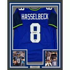 Framed Facsimile Autographed Matt Hasselbeck 35x39 Seattle Blue Reprint Jersey