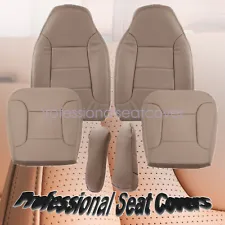 For 1992-1996 Ford Bronco Driver & Passenger Perforated Leather Seat Cover Tan