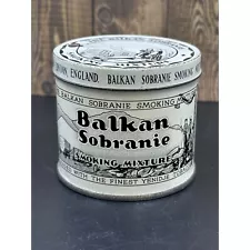 Vintage Balkan Sobranie Smoking Tobacco Mixture 2 Oz. Tin 2.5" Empty