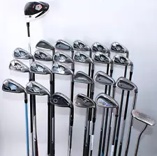 Lot of 24 Golf Clubs — Assorted Brands, Lengths, Lofts & Flexes, L/R-Handed