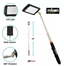 ROLSON 60515 Telescopic Bright LED Light Inspection Mirror Extends 29-87cm